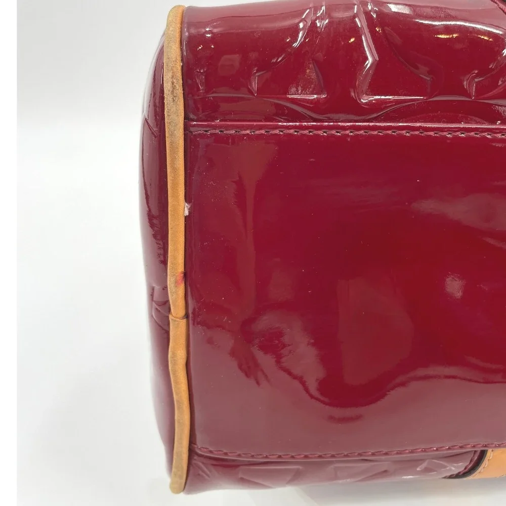 Coach Satchel Bag Women Medium Red Patent Leather Signature C Set Wallet Vintage